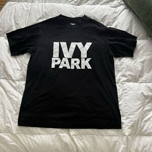 Oversized Ivy Park Spell‎ Out Script Logo Shirt Black White Mens Size Small